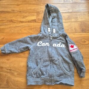 Canadiana Toddler Grey Zip-Up Hoodie – Size 2T